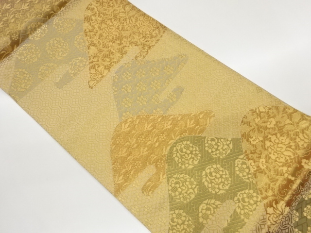 JAPANESE FUKURO OBI / WOVEN FLOWER ARABESQUE
